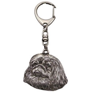 Pekingese versilberter Schlüsselanhänger Art-Dog